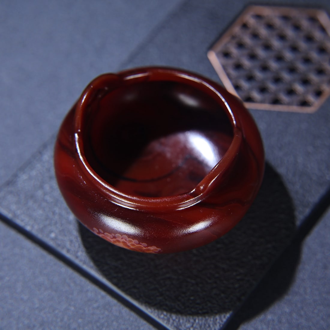 Chinese Red Agate Double Ear Incense Burner - 8