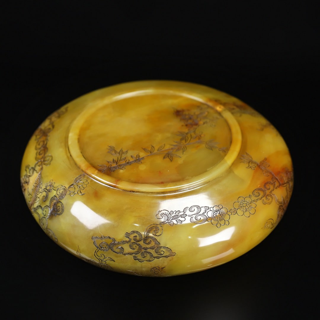 Old Chinese Shoushan Stone Brush Washer Statue w Box - 9