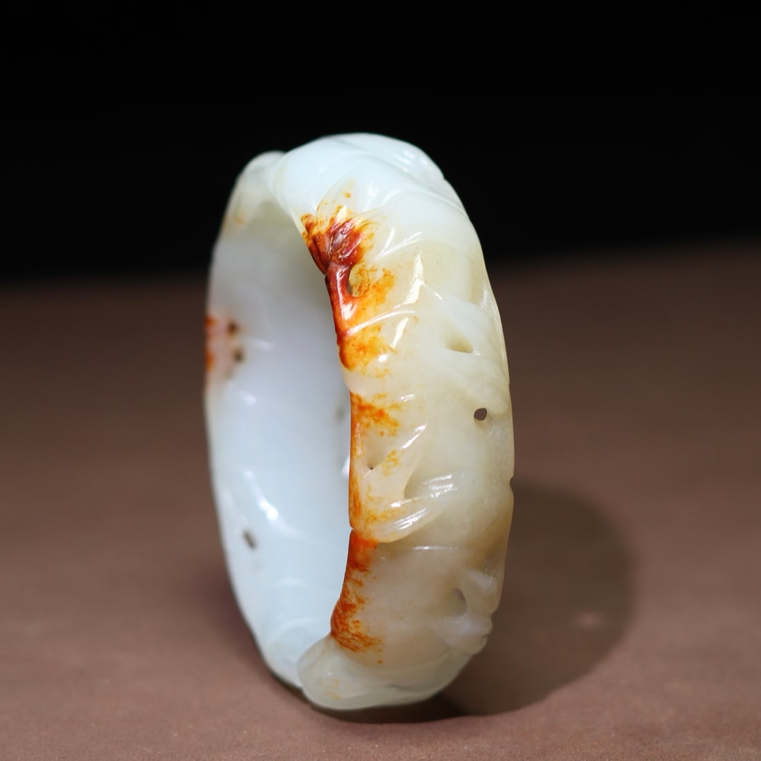 Inside Diameter 57mm Chinese Hetian Jade Bamboo Bracelet - 2