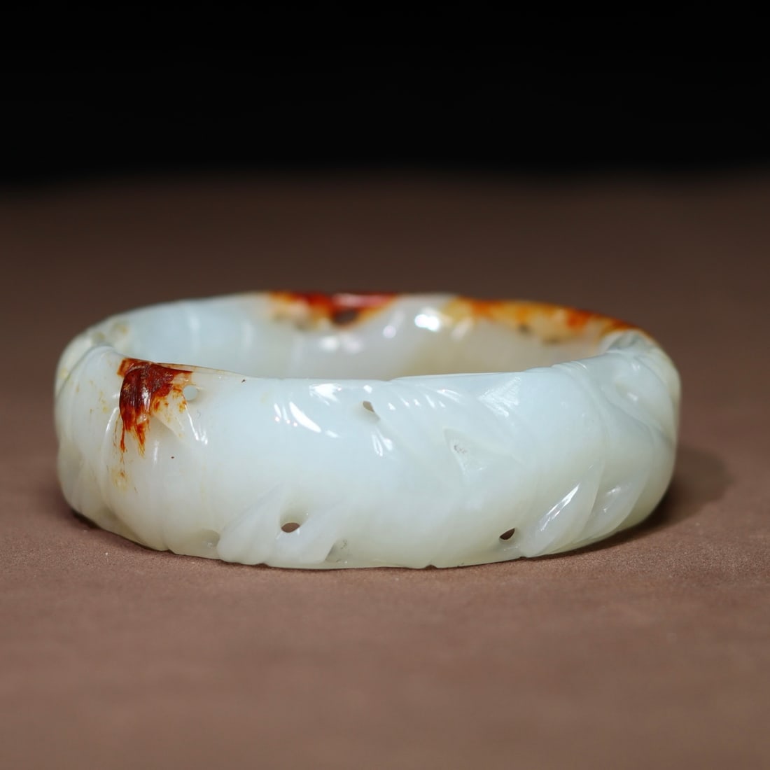 Inside Diameter 57mm Chinese Hetian Jade Bamboo Bracelet - 4