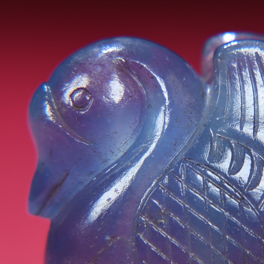 Natural Aquamarine Goose Pendant - 2