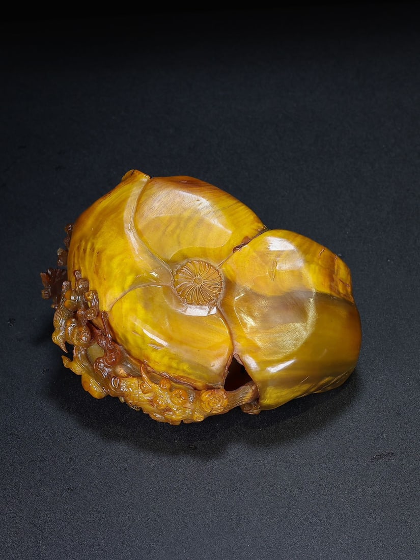 Hand Carved Ox Horn plum blossom Brush Washer - 10