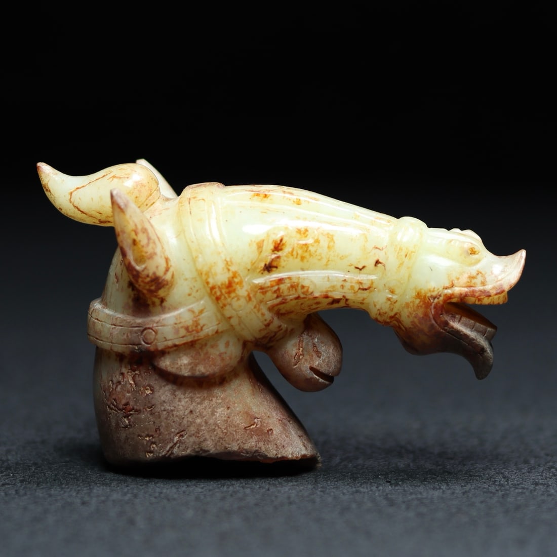 Old Chinese Hetian Jade Horse Head Statue - 2