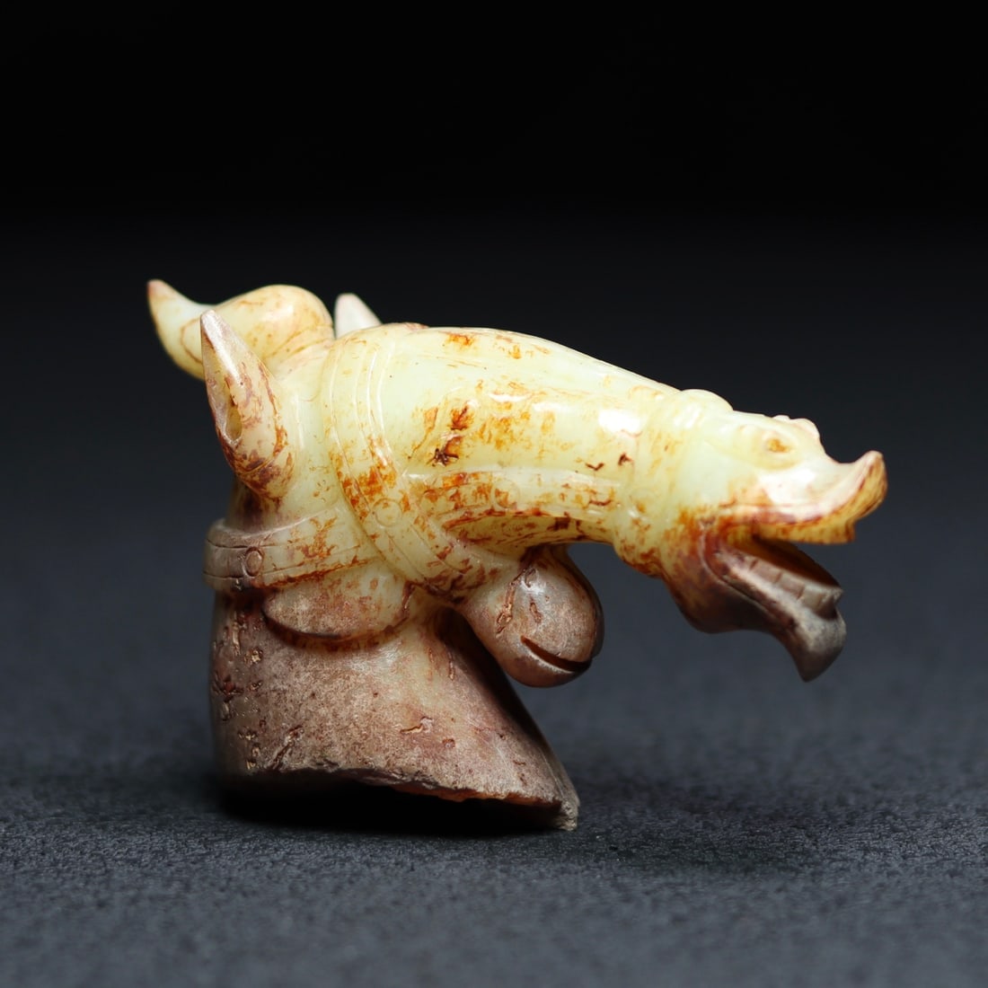 Old Chinese Hetian Jade Horse Head Statue - 4