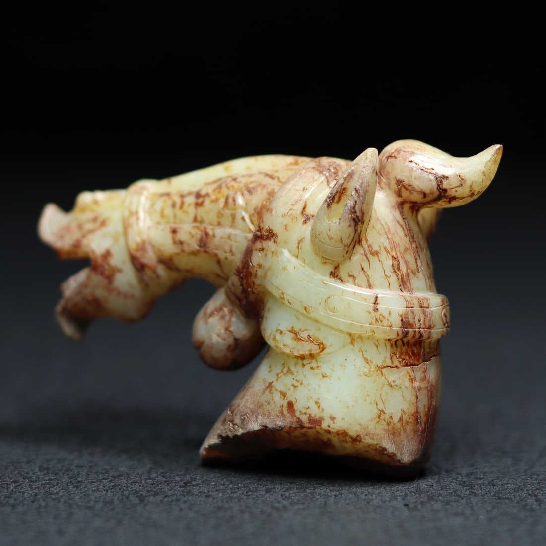 Old Chinese Hetian Jade Horse Head Statue - 7