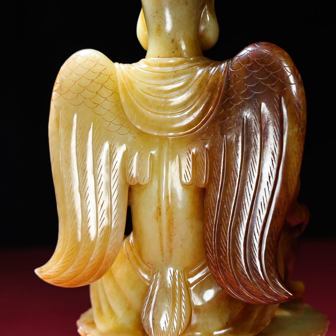 Chinese Qing Dynasty Hetian Jade Mythology Bird Statue - 7