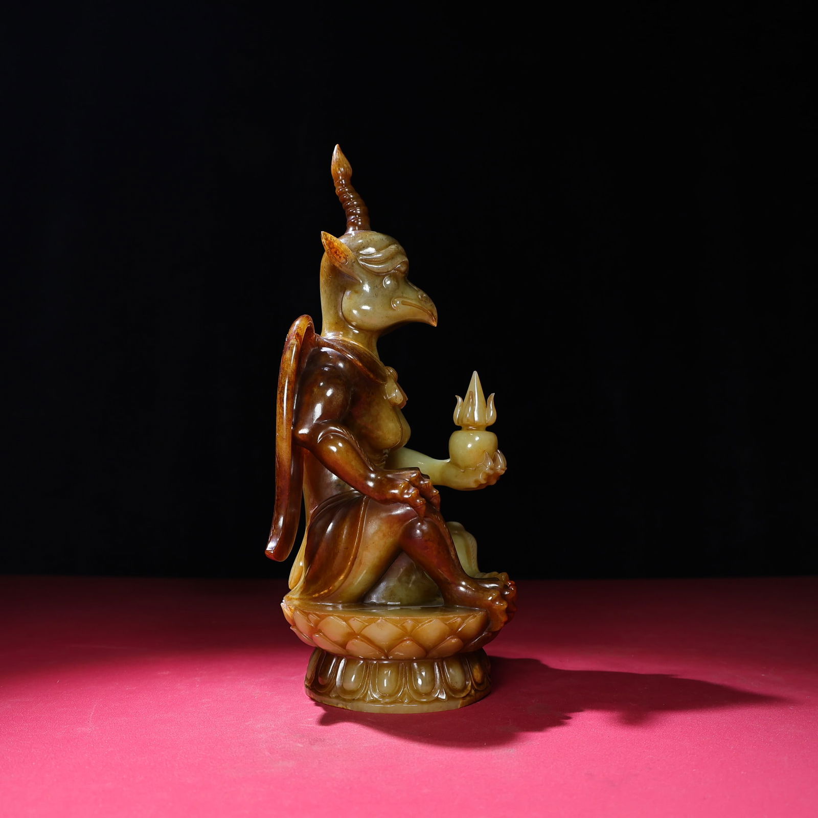 Chinese Qing Dynasty Hetian Jade Mythology Bird Statue - 8