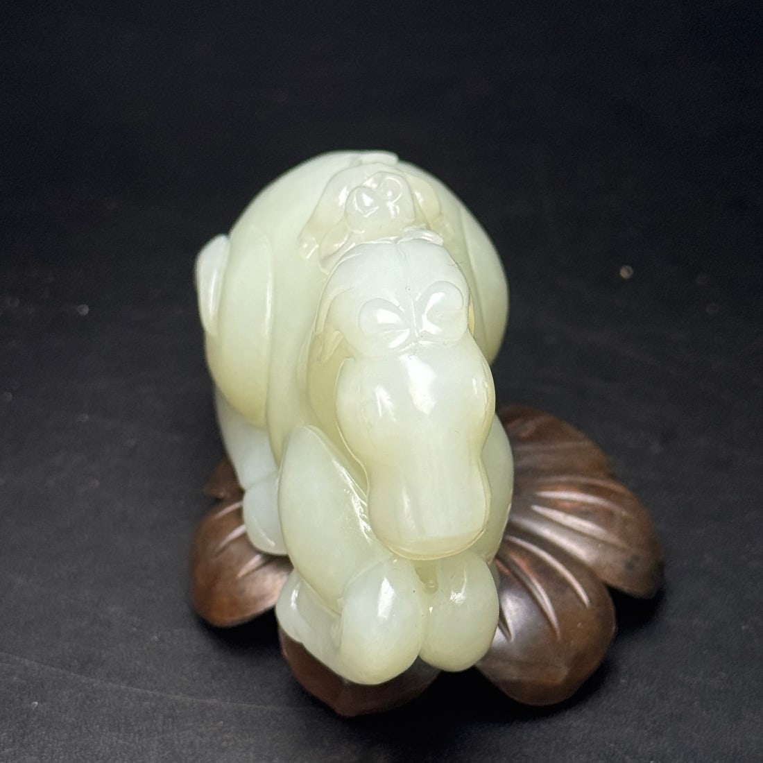 Chinese Hetian Jade Carved Horse Monkey Statue - 2