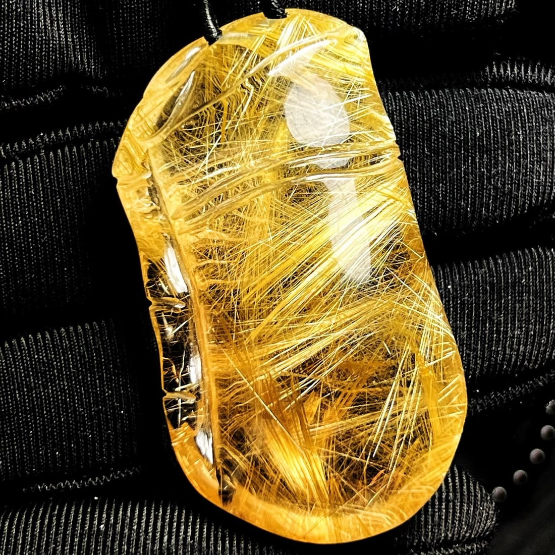 Natural Rutilated Quartz Bamboo Pendant with Certificate - 2