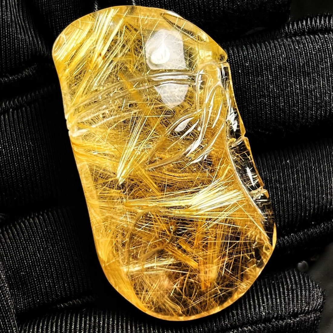 Natural Rutilated Quartz Bamboo Pendant with Certificate - 5