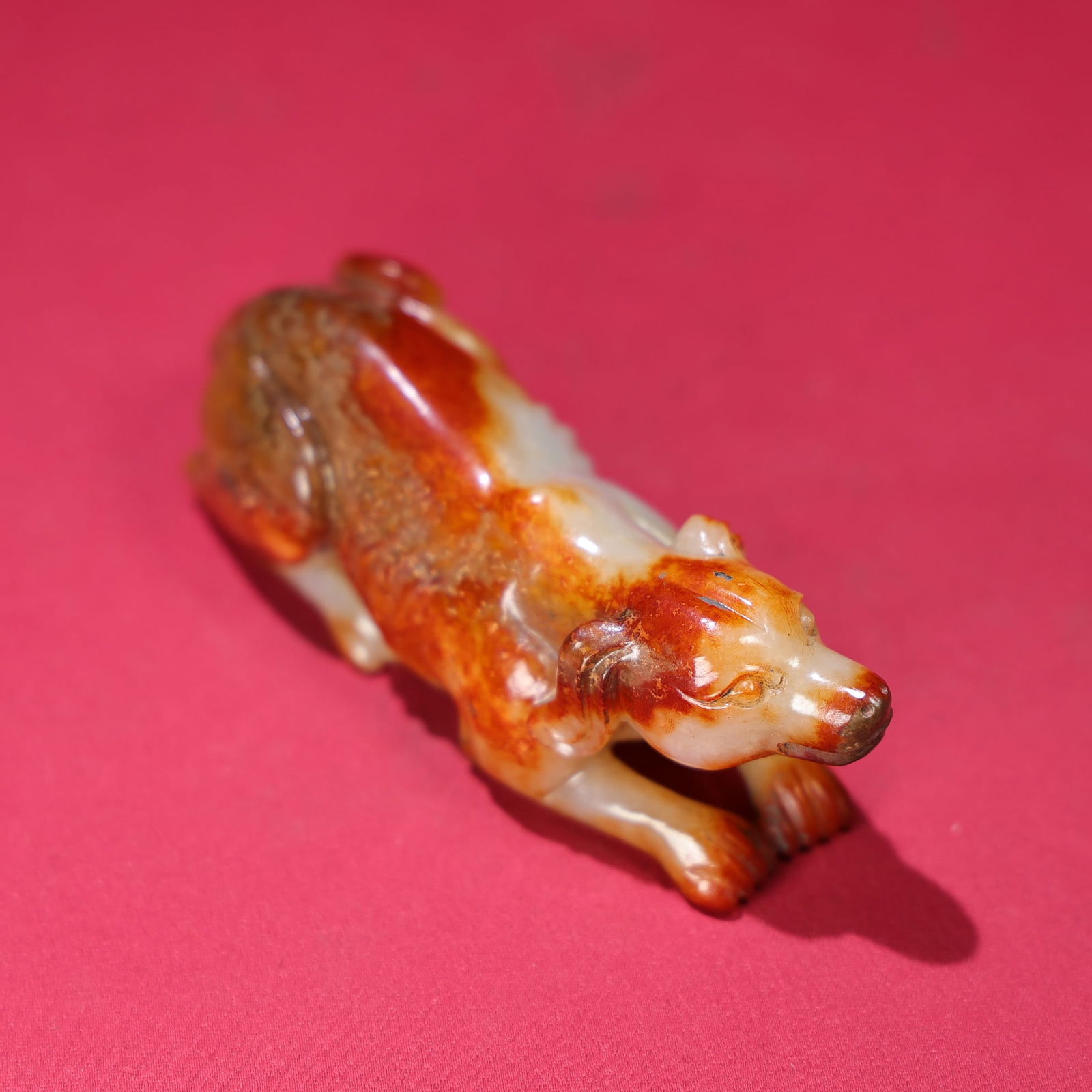 Old Chinese Hetian Jade Foo Dog Statue - 3