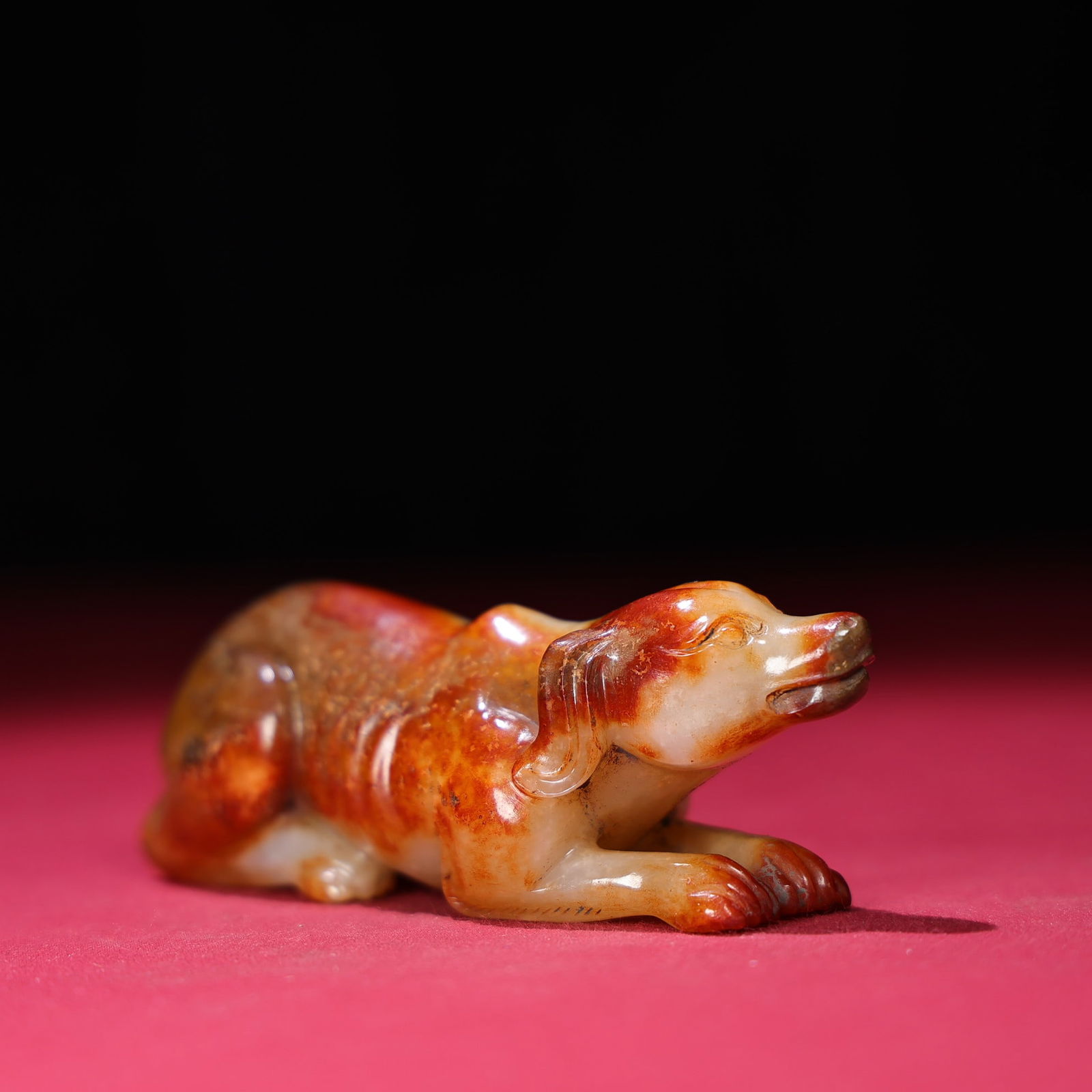 Old Chinese Hetian Jade Foo Dog Statue - 7