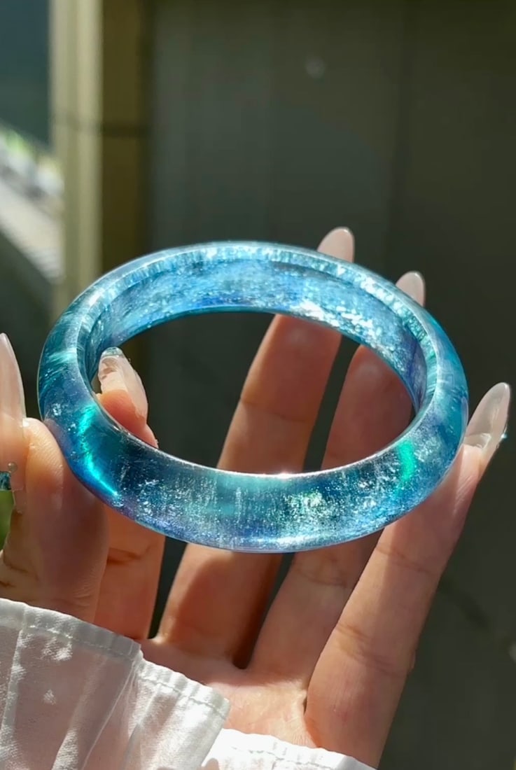 Inside Diameter 60.2mm Natural Aquamarine Bracelet with Certificate (1 of 9)