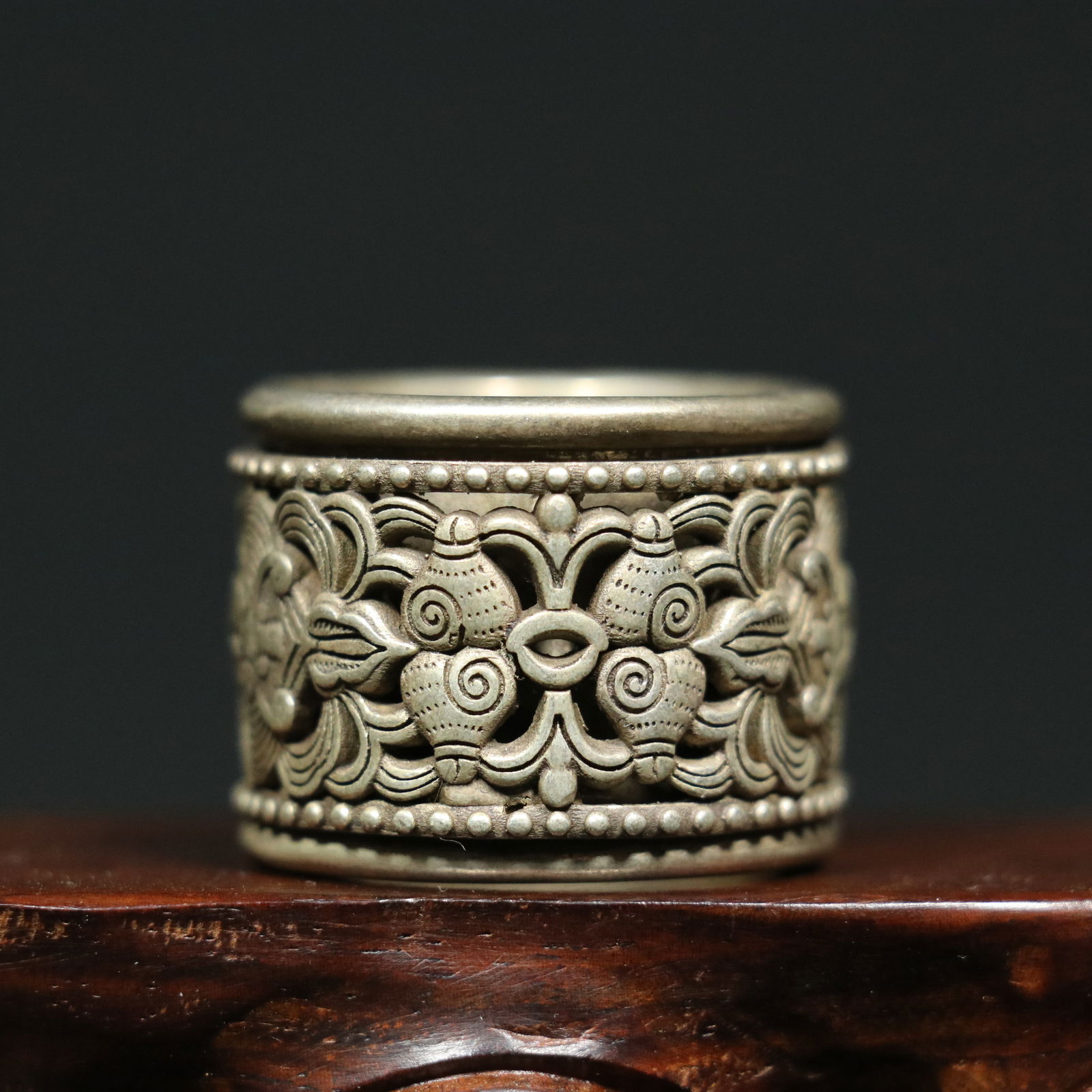 Old Tibetan Silver Thumb Ring - 2