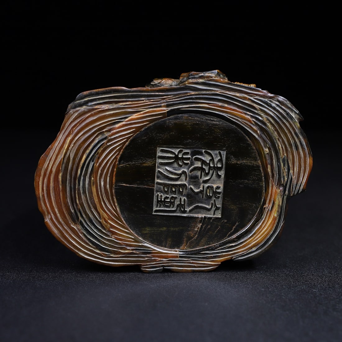 Hand Carved Ox Horn Magpie plum blossom Brush Pot - 10