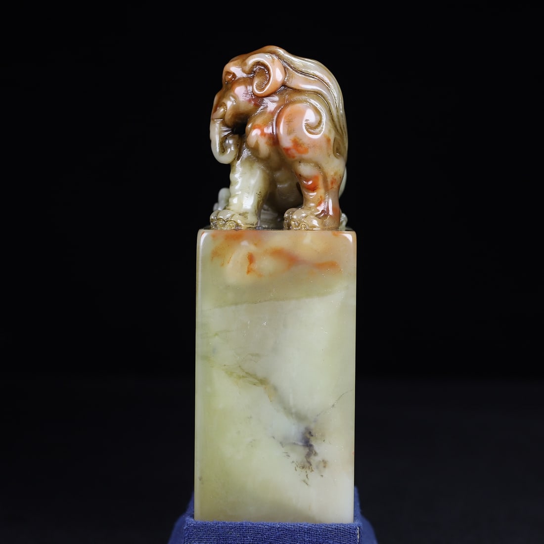 Old Chinese Shoushan Stone Elephant Seal Statue - 7
