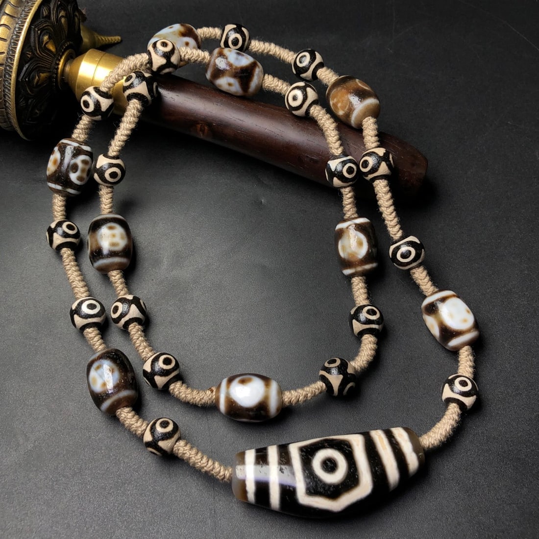 Tibetan Eight Eyes DZI Agate Necklace - 6