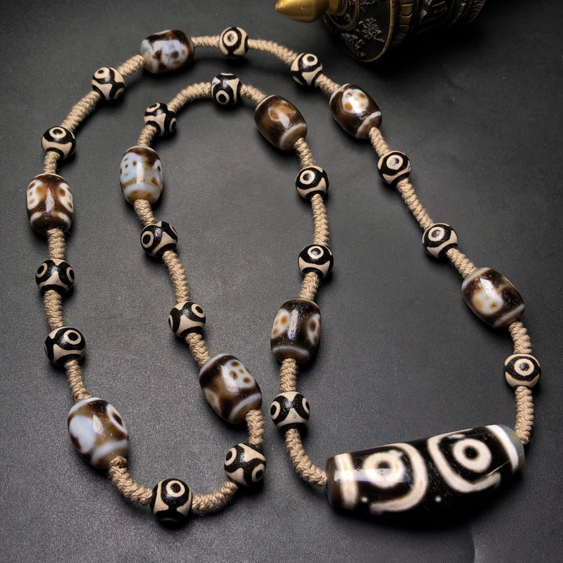 Tibetan Eight Eyes DZI Agate Necklace - 7