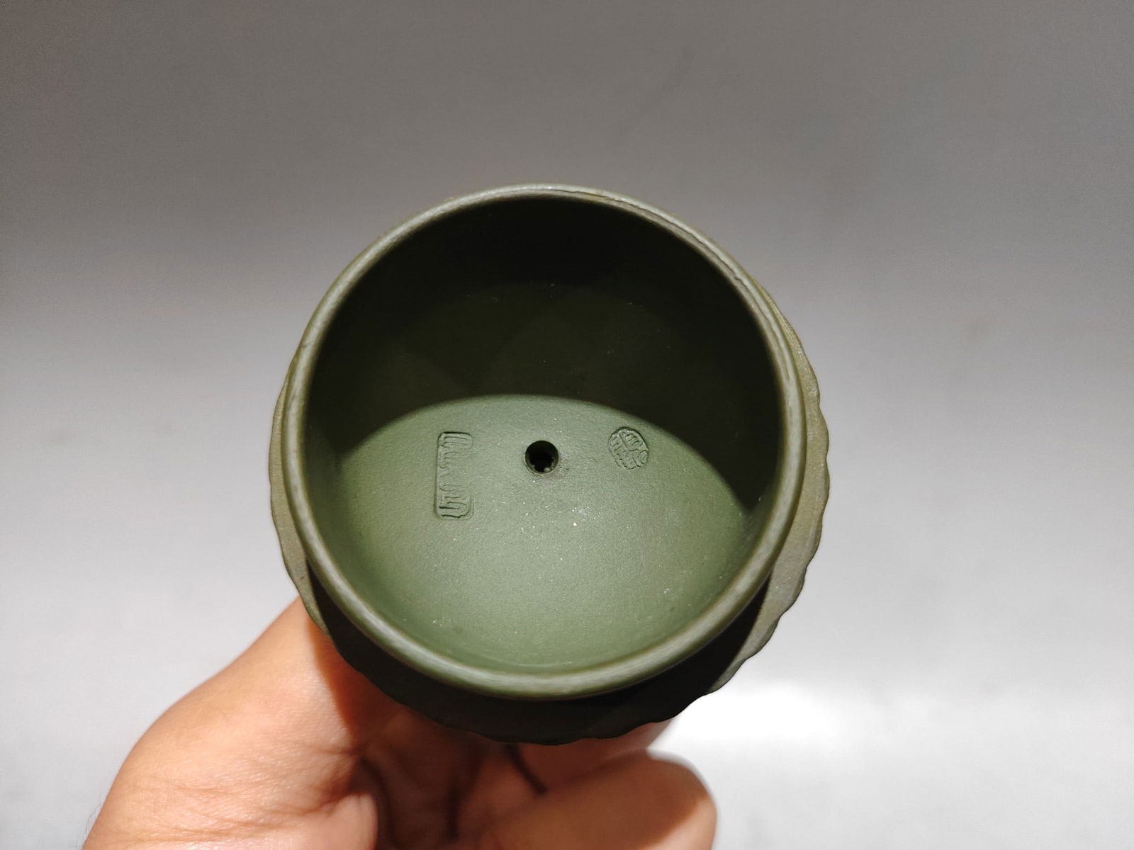 A Set Chinese Green Yixing Zisha Clay Teapot & Cup - 5