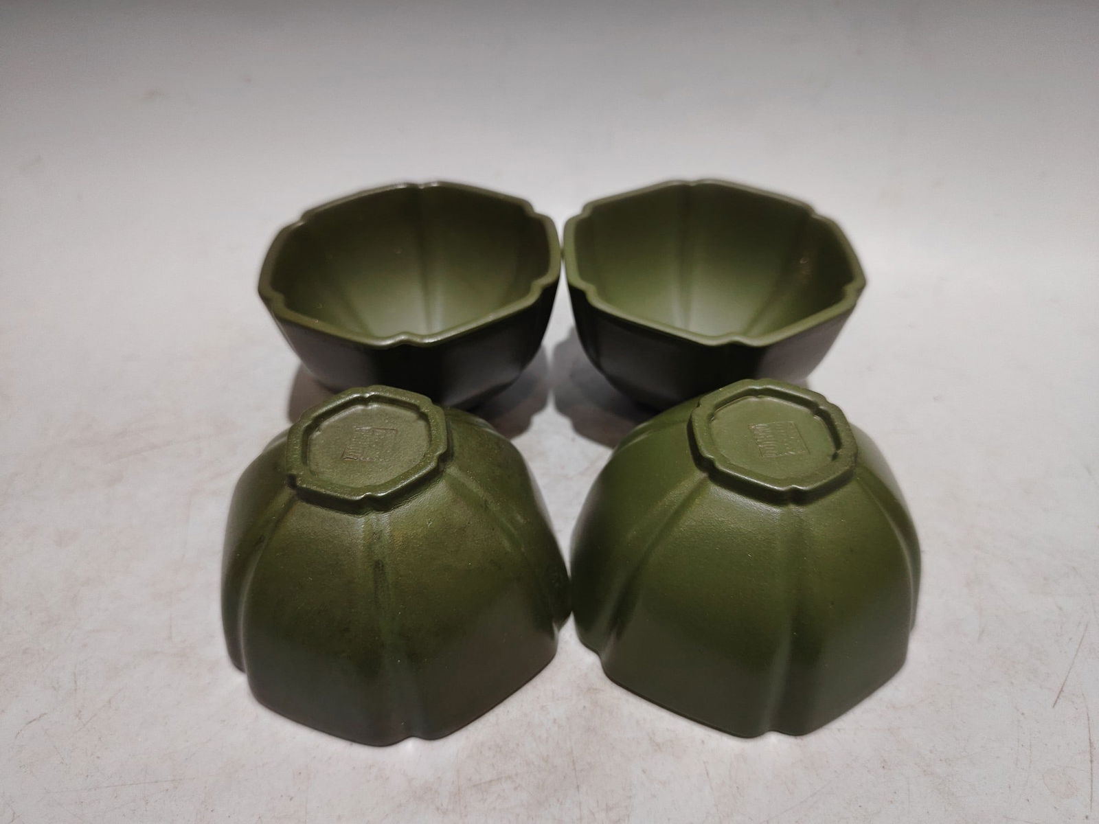 A Set Chinese Green Yixing Zisha Clay Teapot & Cup - 8