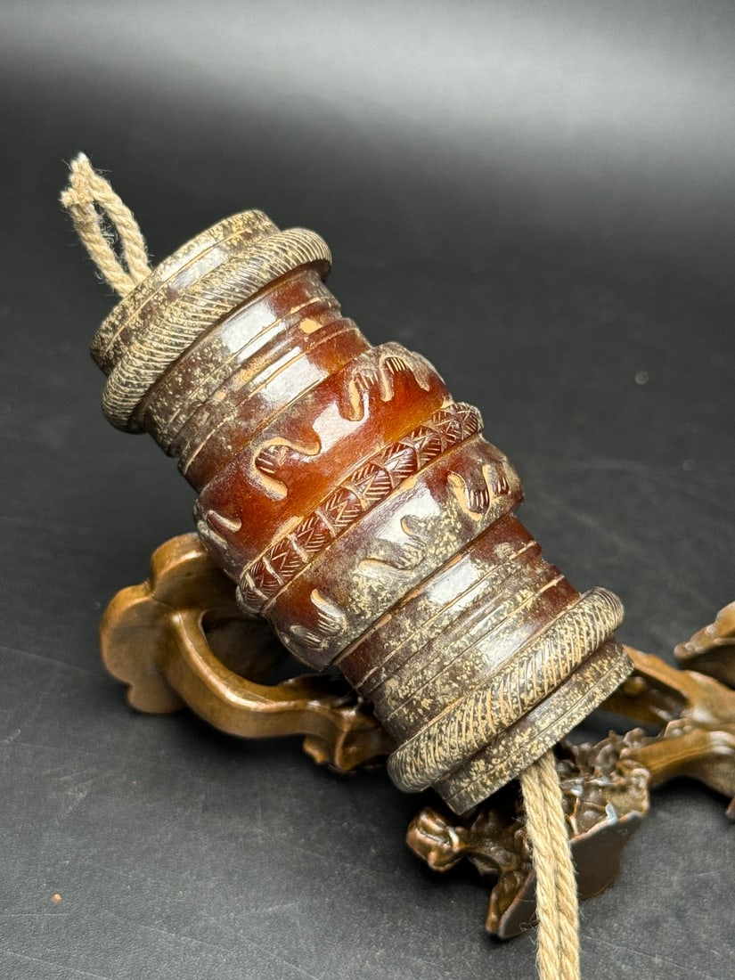 Old Chinese Hetian Jade Pendant - Lezi - 3