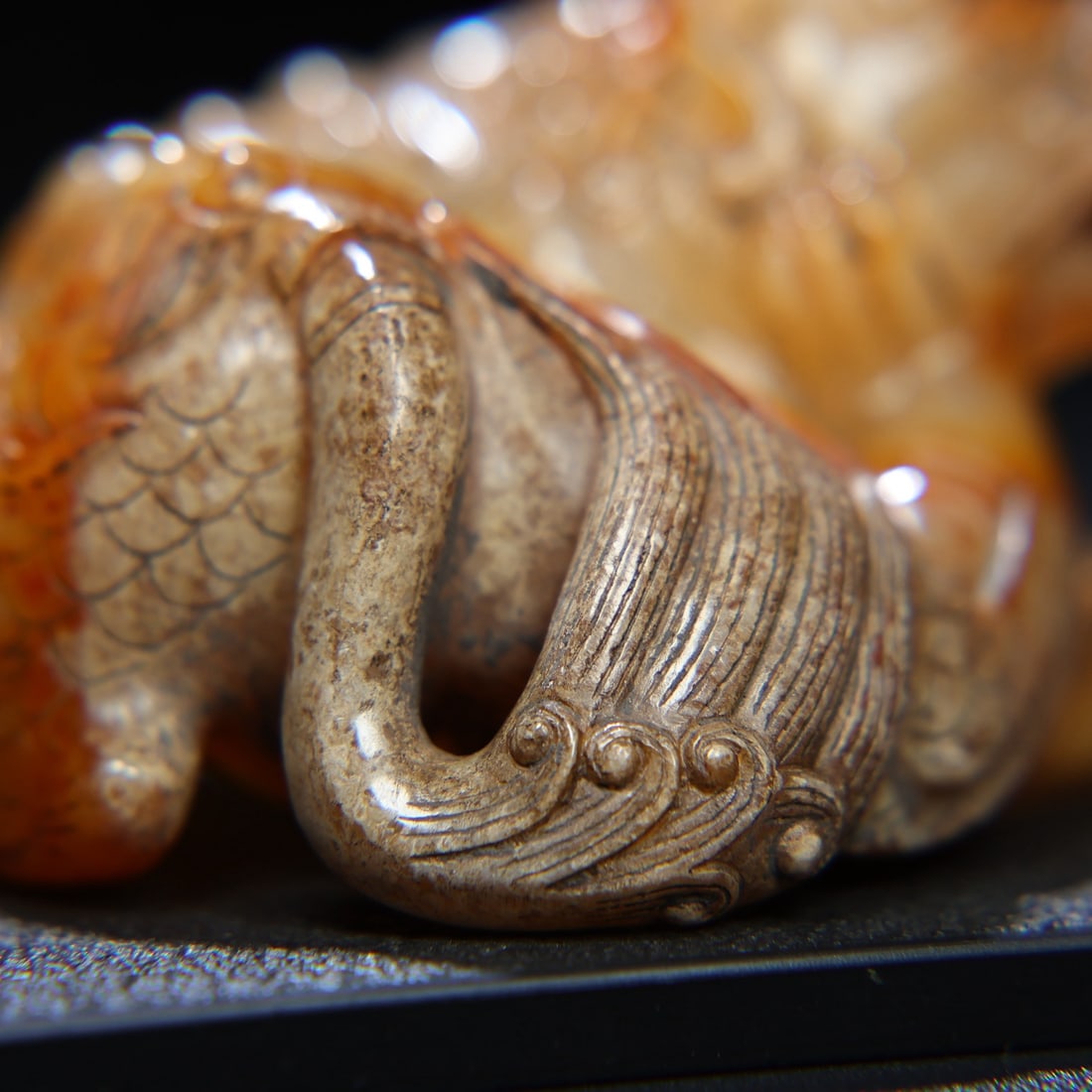 Old Chinese Hetian Jade Lion Beast Pendant - 6