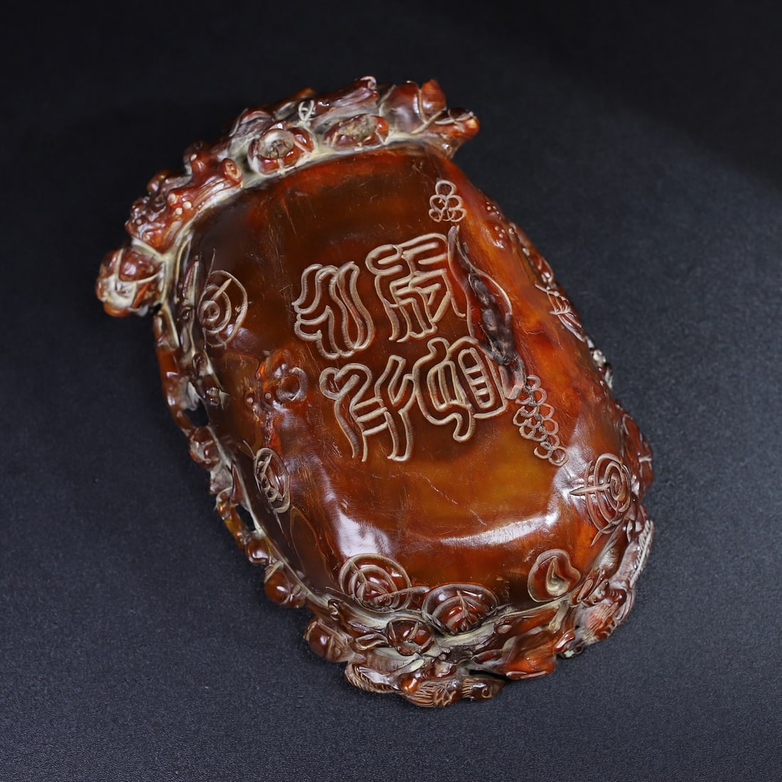 Hand Carved Ox Horn Magpie plum blossom Brush Washer - 10