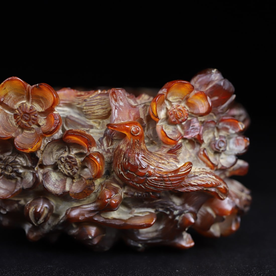 Hand Carved Ox Horn Magpie plum blossom Brush Washer - 5