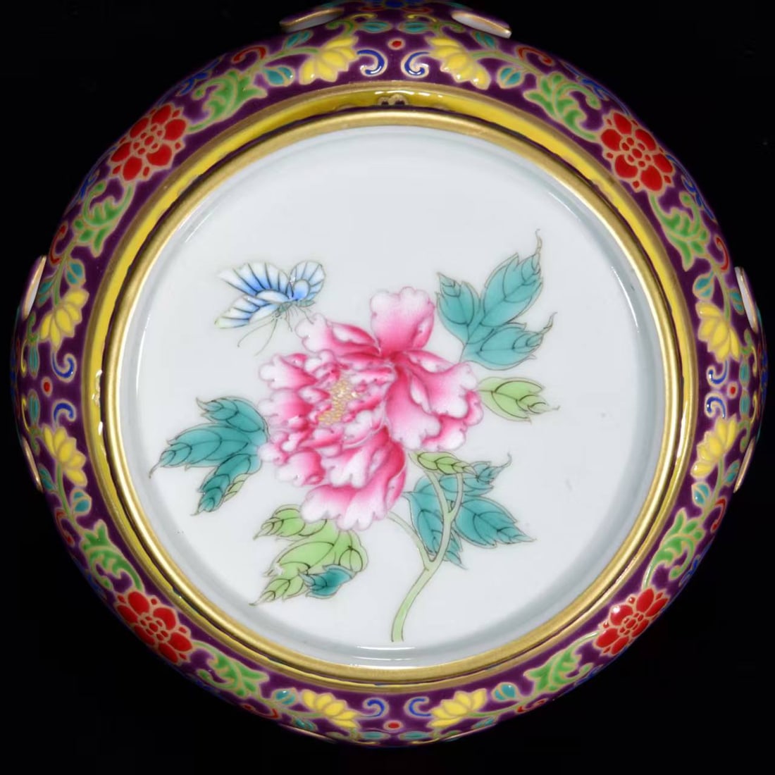 Chinese Famille Rose Flower & Butterfly Porcelain Teapot - 7