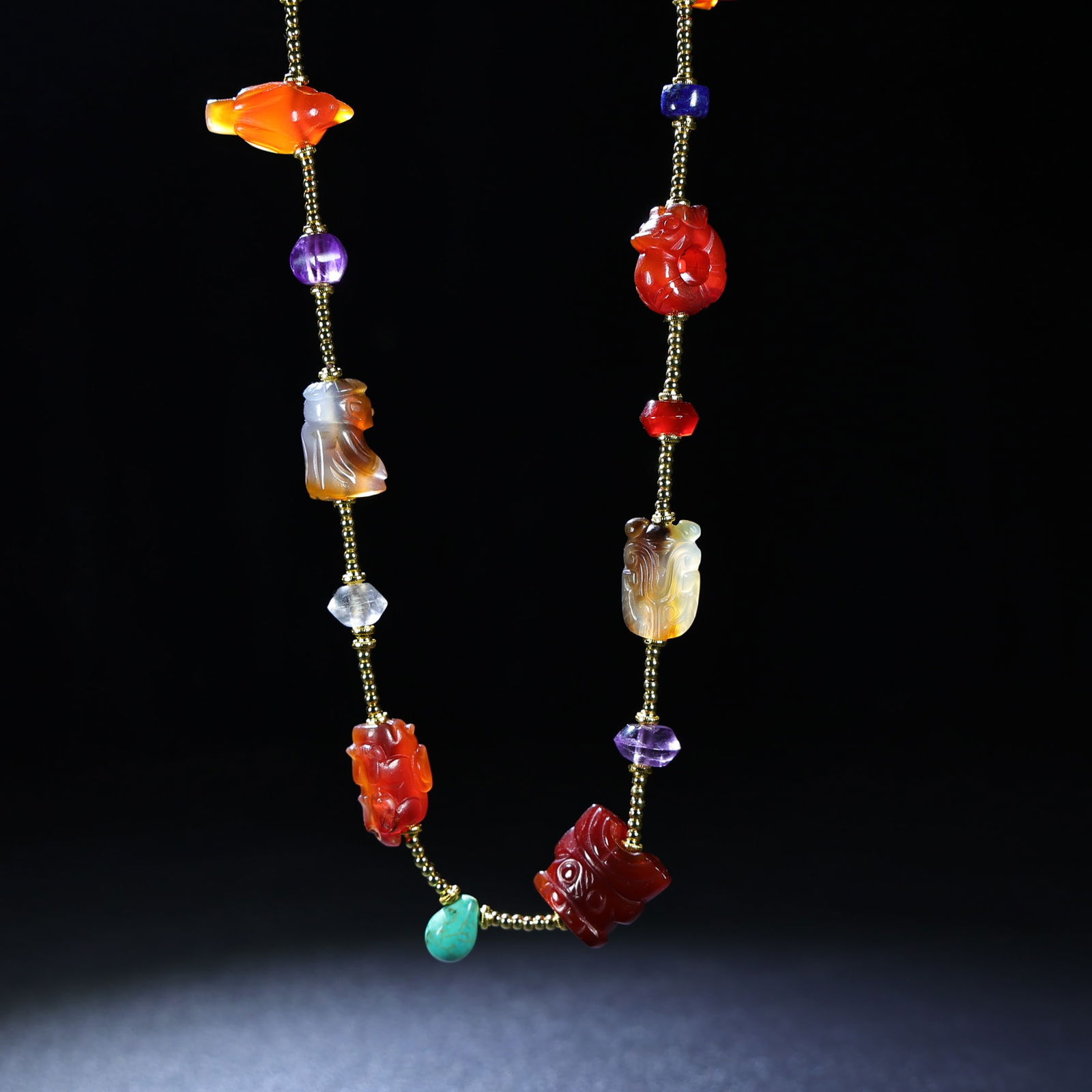 Hand knitting Agate Necklace - 8