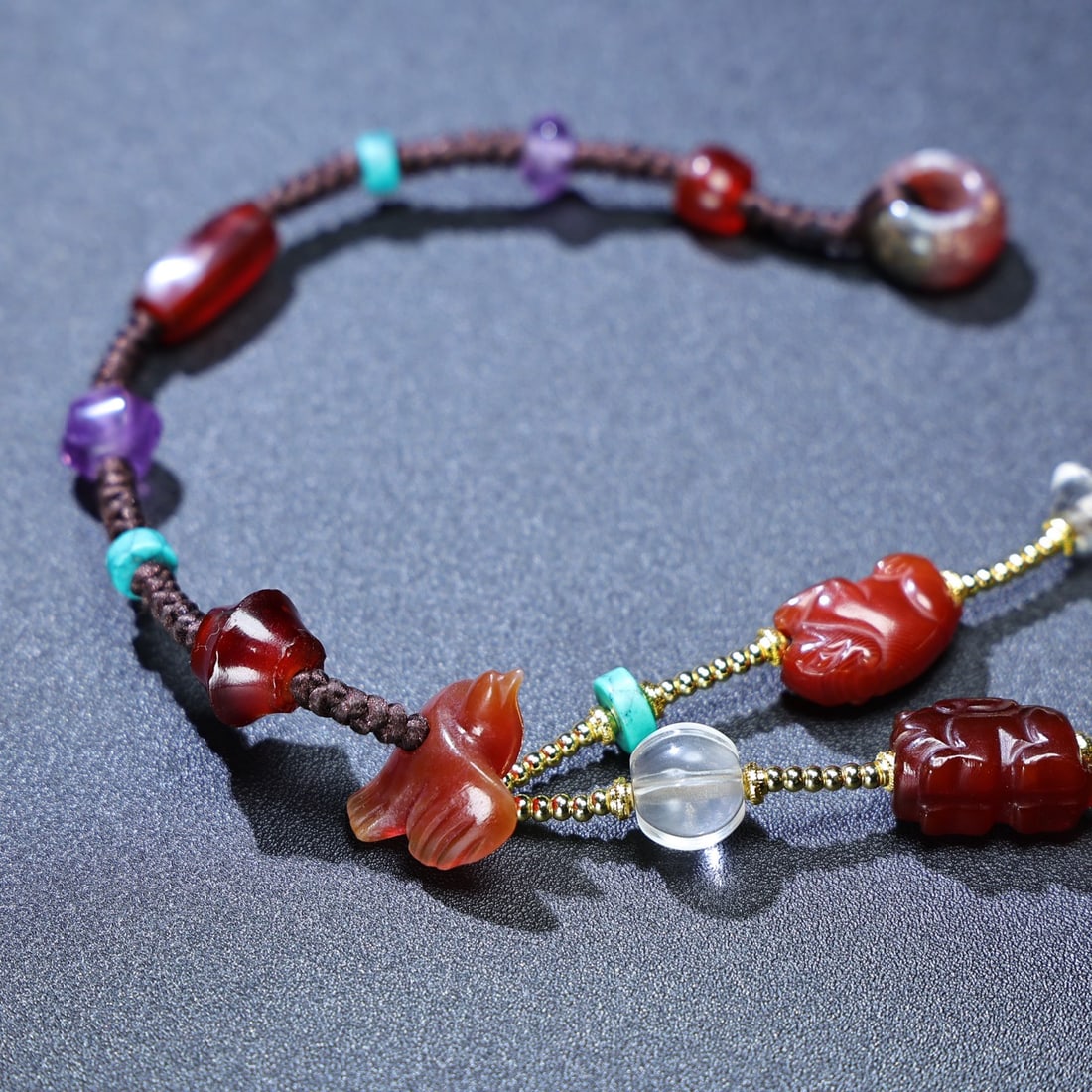 Hand knitting Agate Necklace - 9