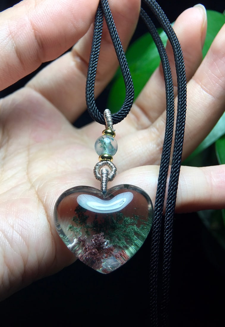 Natural Crystal Heart-shaped Pendant - 4