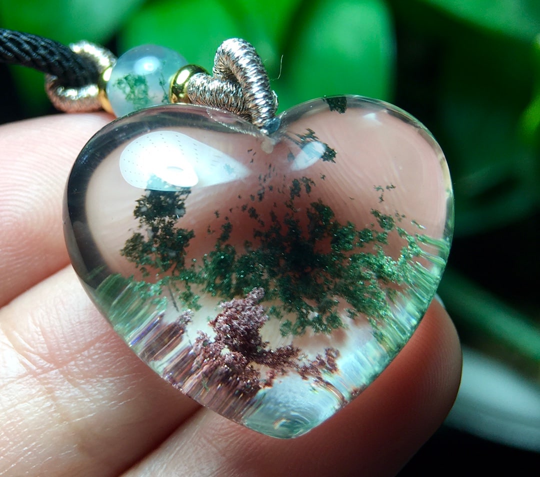 Natural Crystal Heart-shaped Pendant - 6