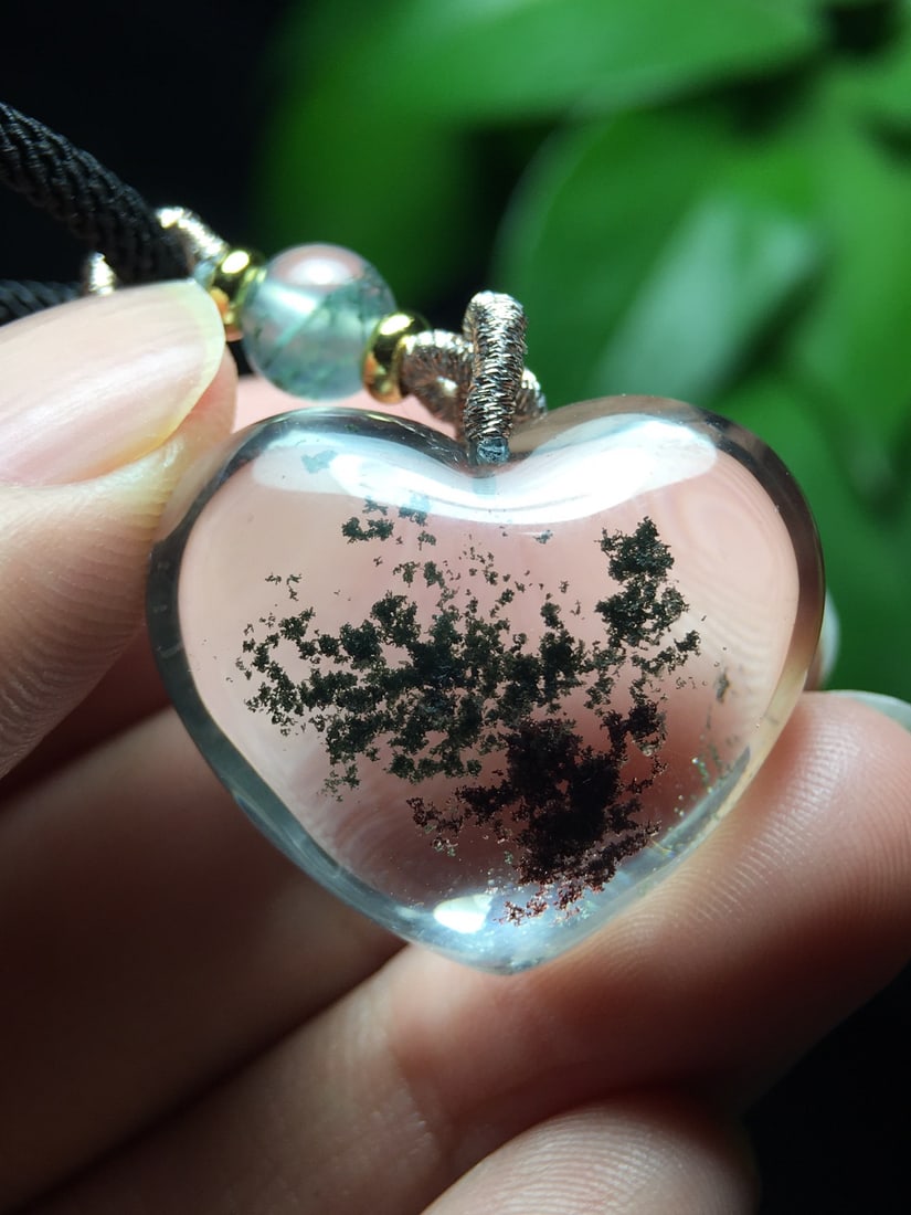 Natural Crystal Heart-shaped Pendant - 7