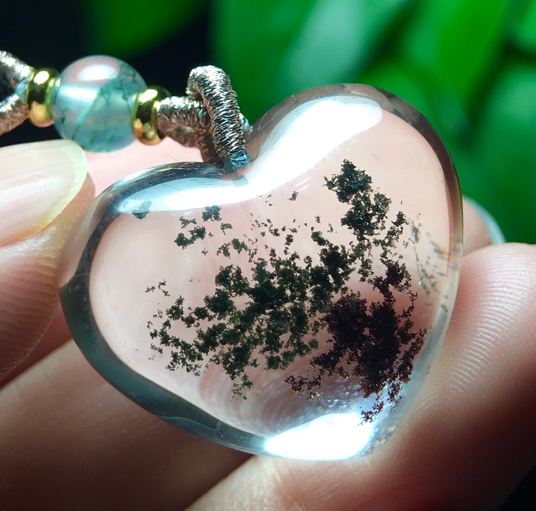 Natural Crystal Heart-shaped Pendant - 8