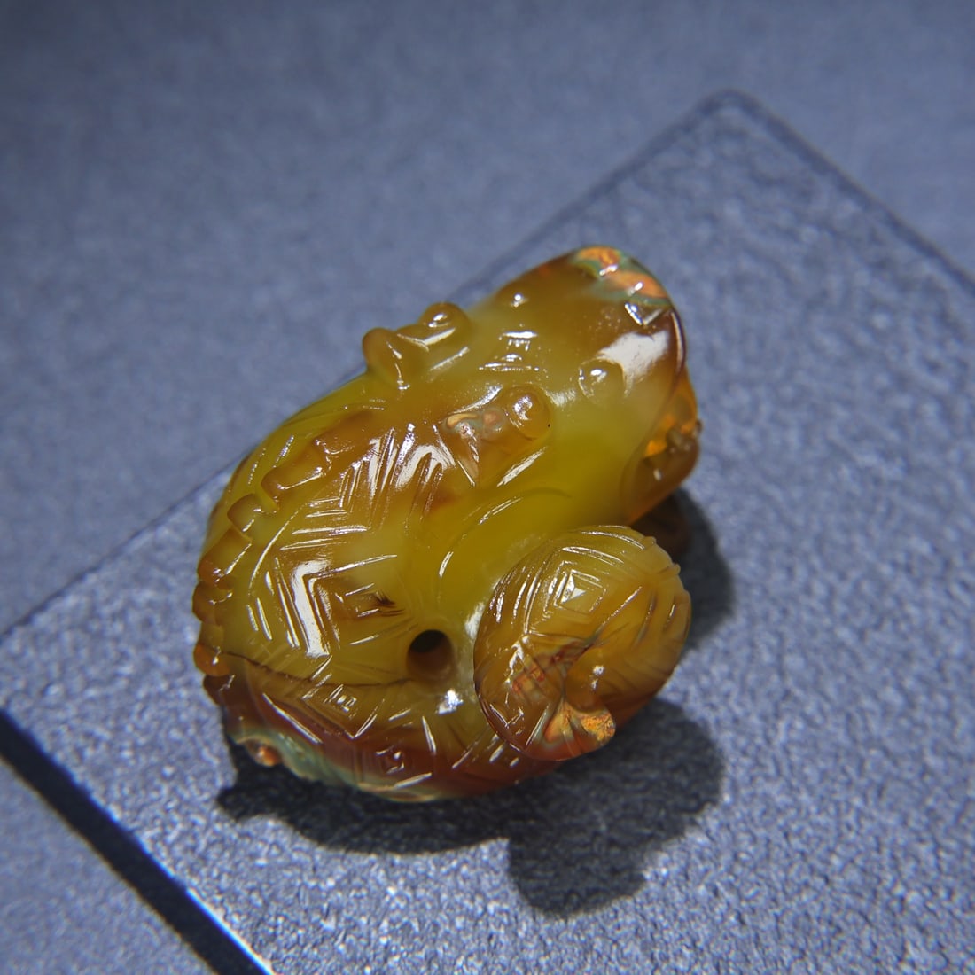 Old Chinese Agate Dragon Statue - 8