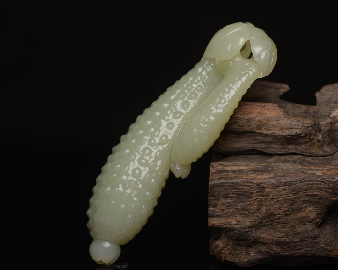 Chinese Hetian Jade Melon Pendant - 3