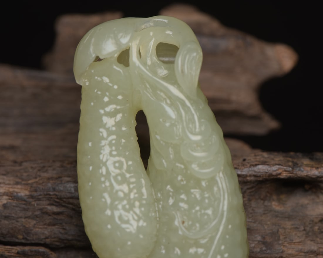 Chinese Hetian Jade Melon Pendant - 8