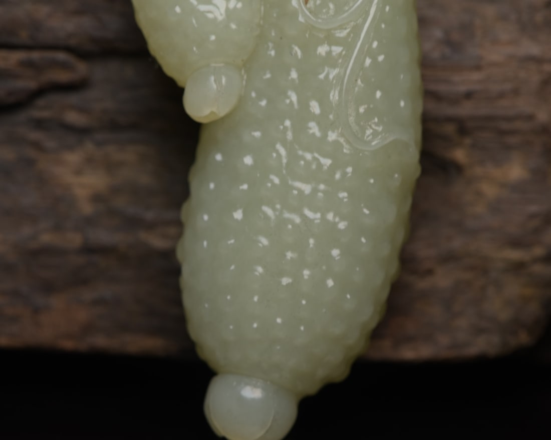 Chinese Hetian Jade Melon Pendant - 9