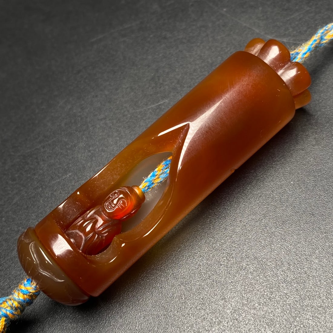 Chinese Agate Turn Heart Buddha Pendant - 5