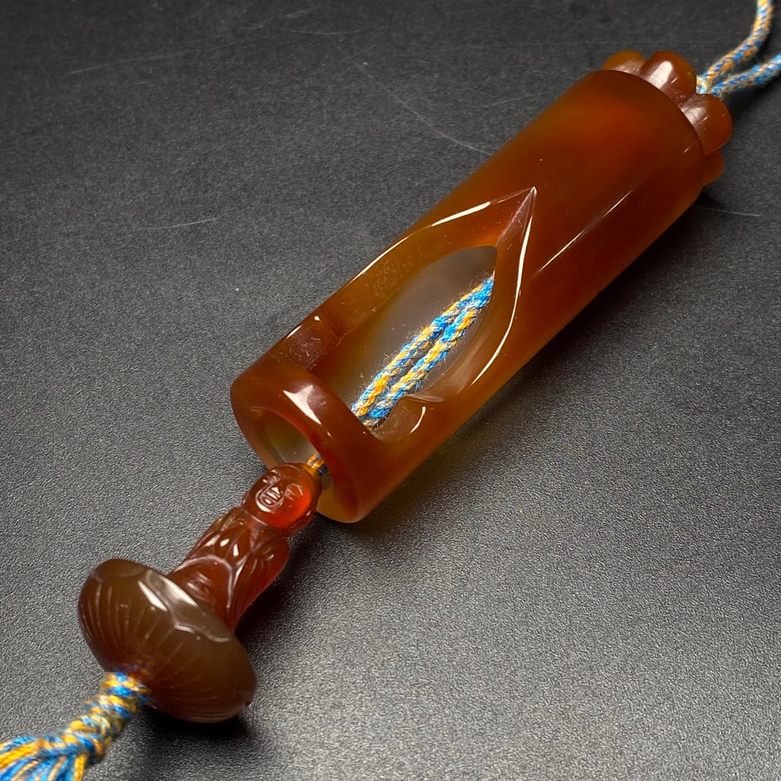 Chinese Agate Turn Heart Buddha Pendant - 8