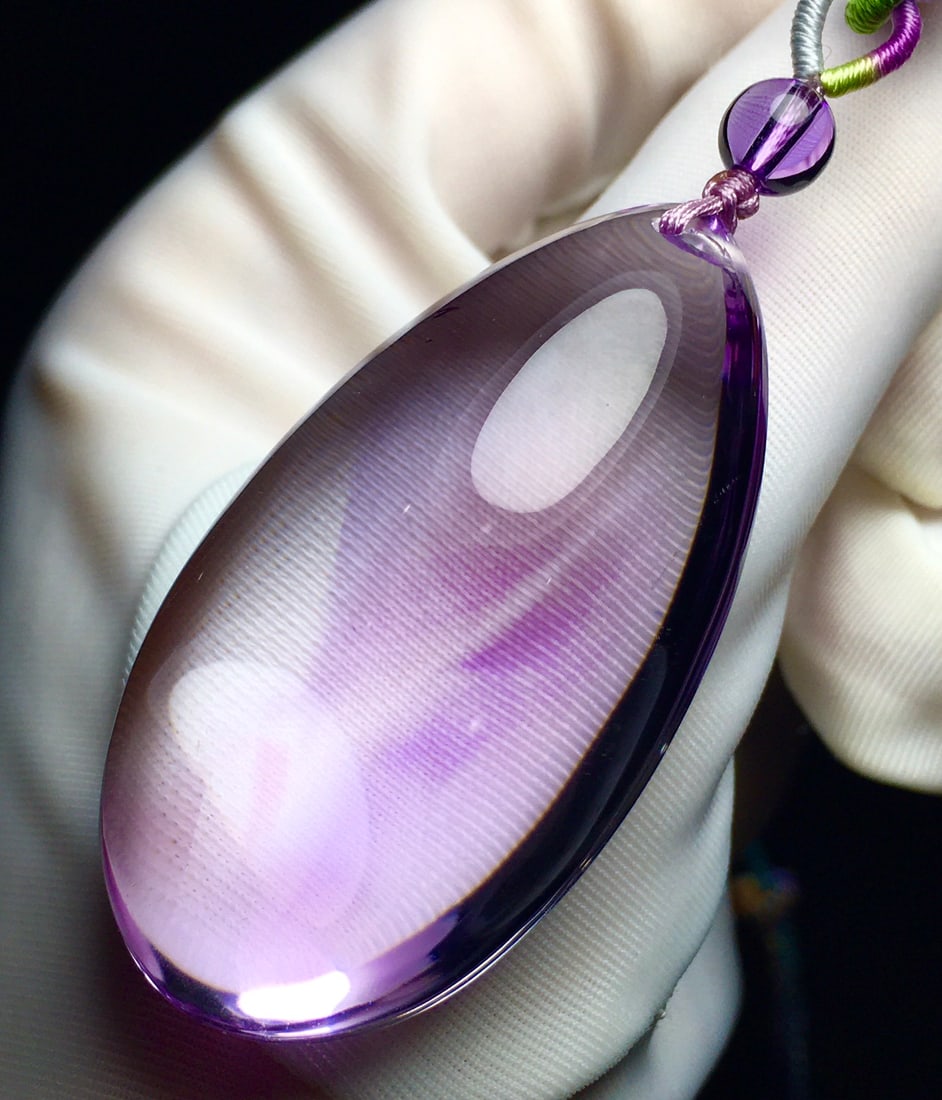 Natural Amethyst Water-drop Pendant with Certificate - 6