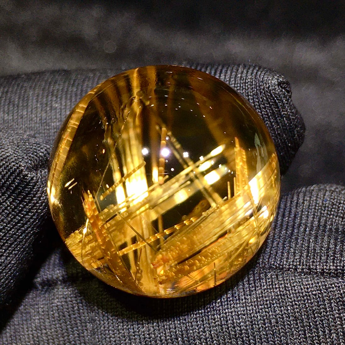 Natural Rutilated Quartz Lucky Ball Pendant with Certificate - 2