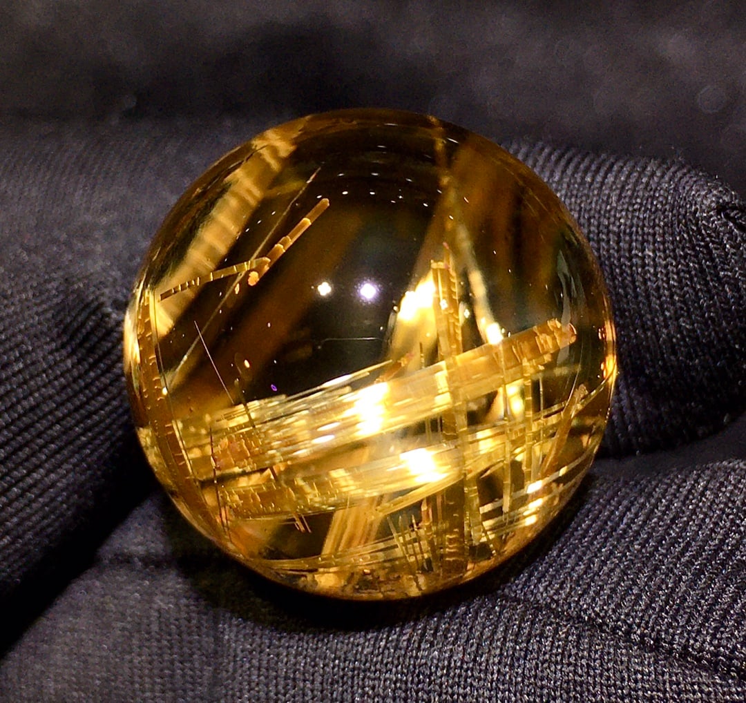 Natural Rutilated Quartz Lucky Ball Pendant with Certificate - 4