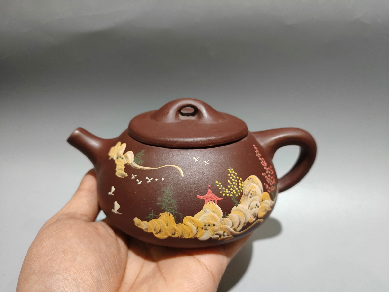 Chinese Yixing Zisha Clay Teapot w Artist Signed (1 of 9)