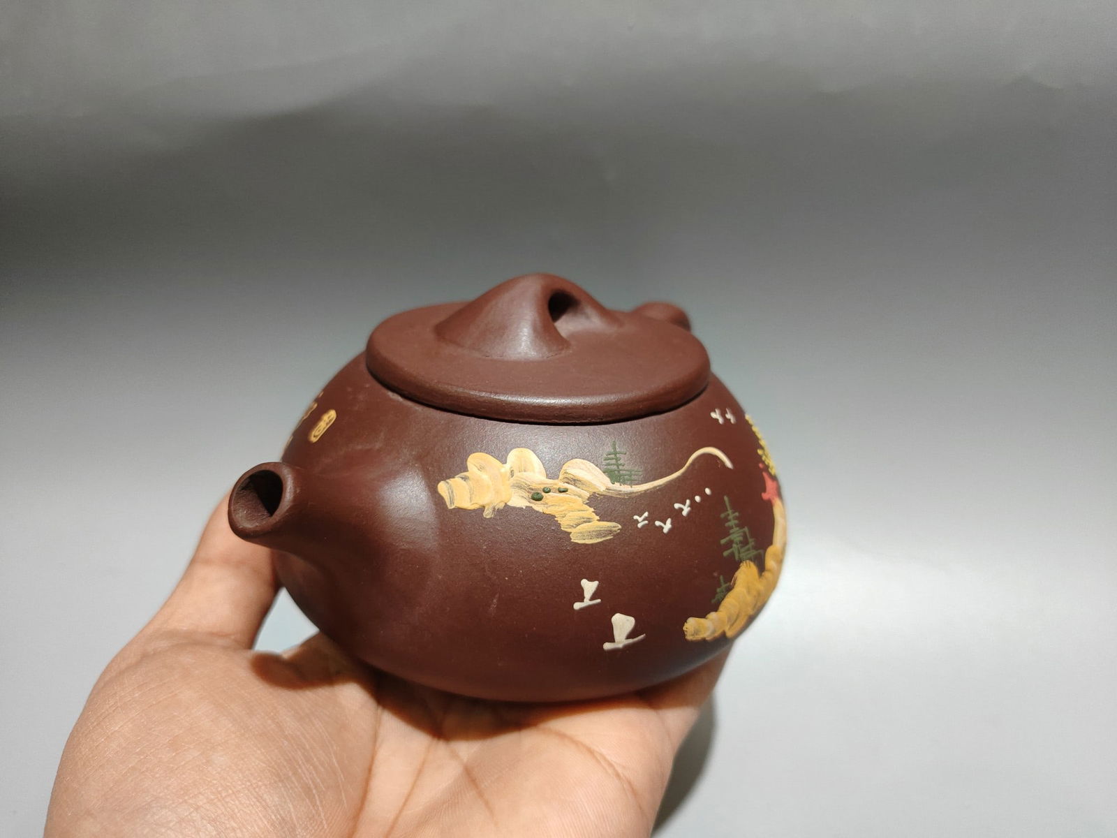 Chinese Yixing Zisha Clay Teapot w Artist Signed - 2