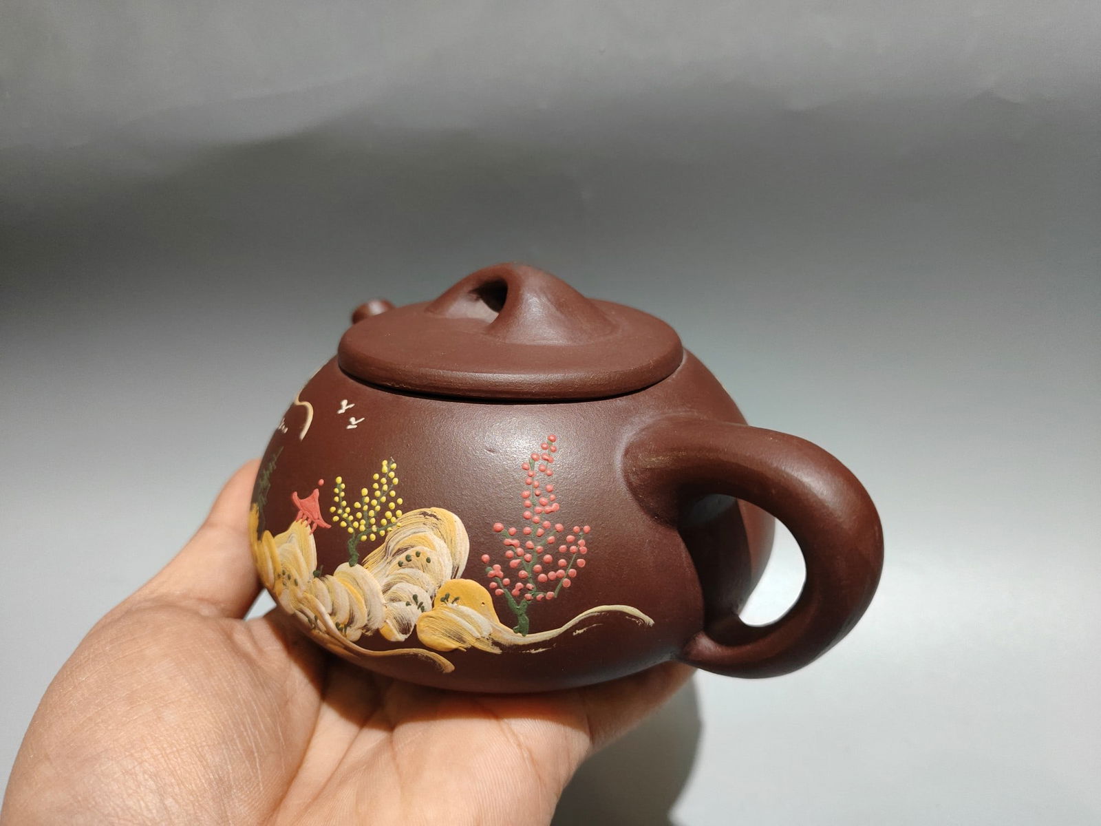 Chinese Yixing Zisha Clay Teapot w Artist Signed - 3
