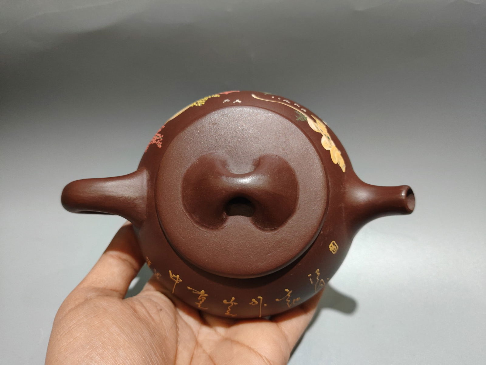 Chinese Yixing Zisha Clay Teapot w Artist Signed - 6