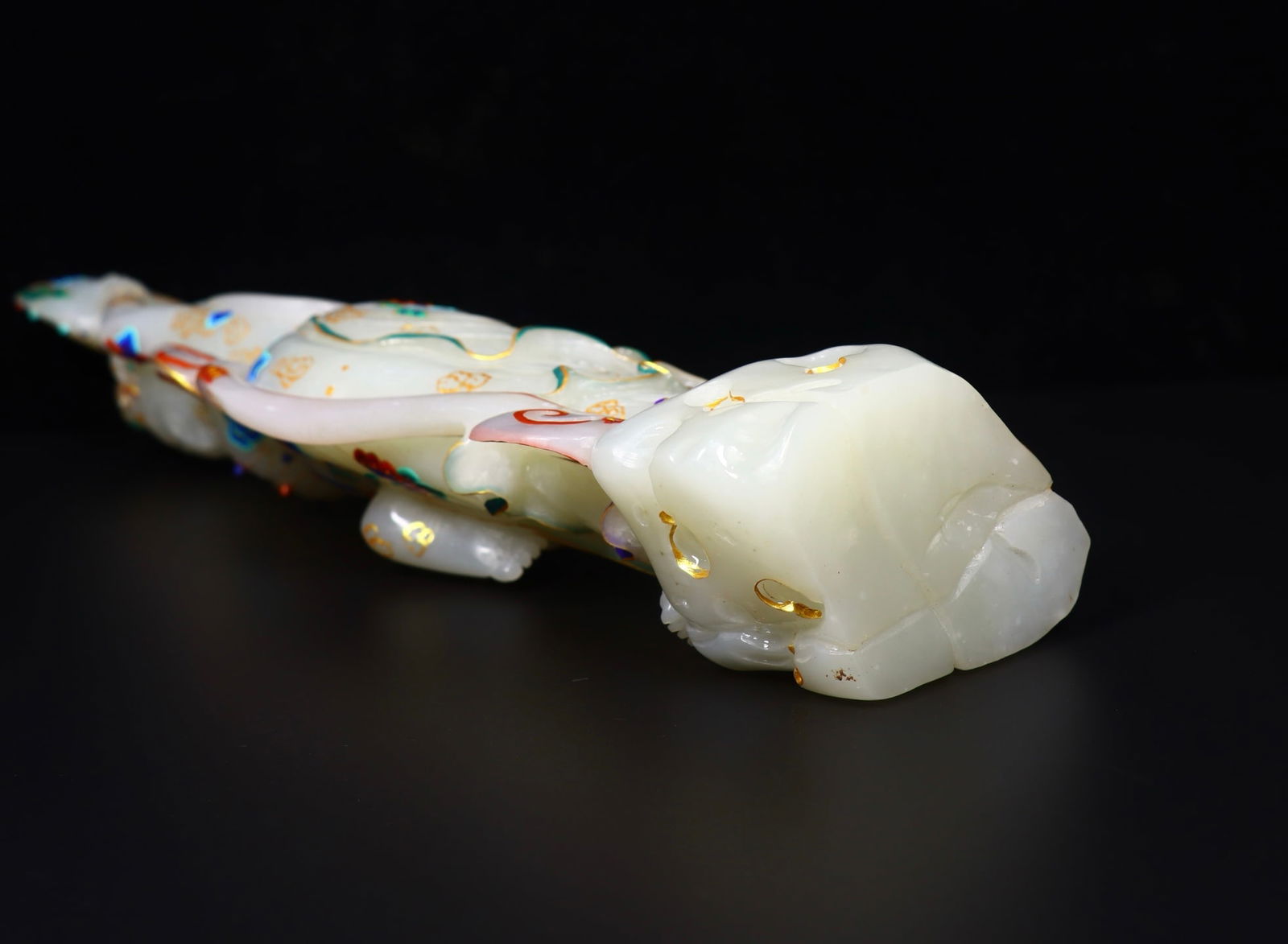 Hand Drawn Chinese Qing Dynasty Hetian Jade Figure Statue - 9