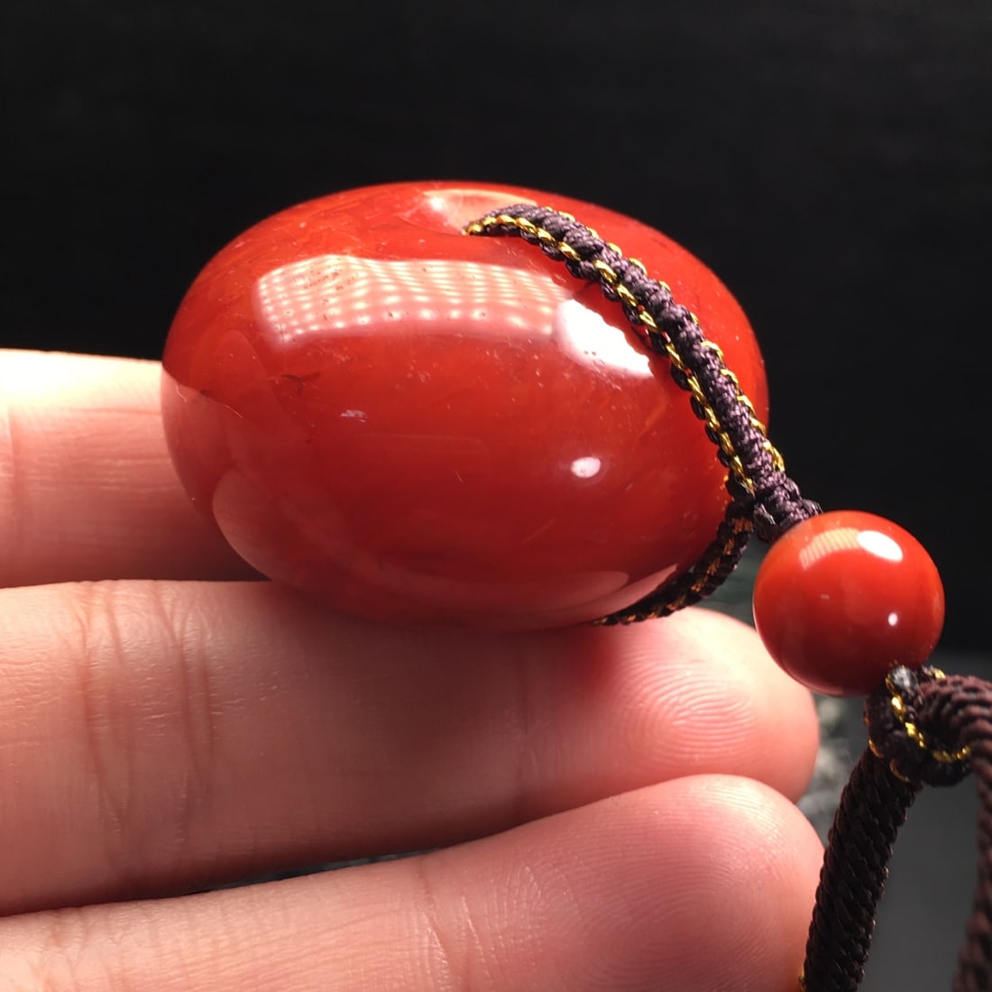 Chinese Natural Nanhong Agate Lucky Pendant with Certificate - 5